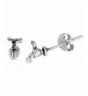 Tiny Sterling Silver Faucet Earrings