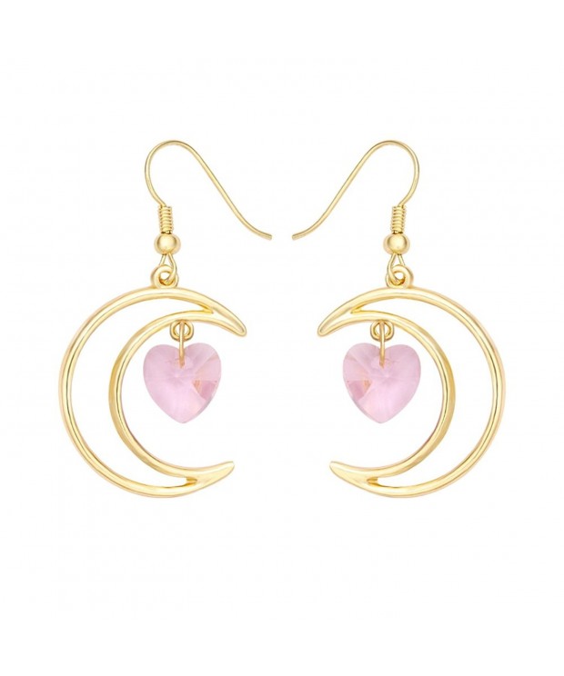 SENFAI Crescent Crystal Dangle Earrings