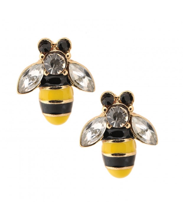 Spinningdaisy Plated Yellow Bumble Earrings