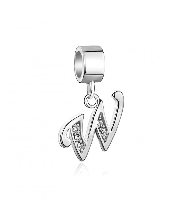 CoolJewelry Sterling Initial Aiphabet Bracelets