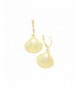 Golden Textured Shell Leverback Earrings