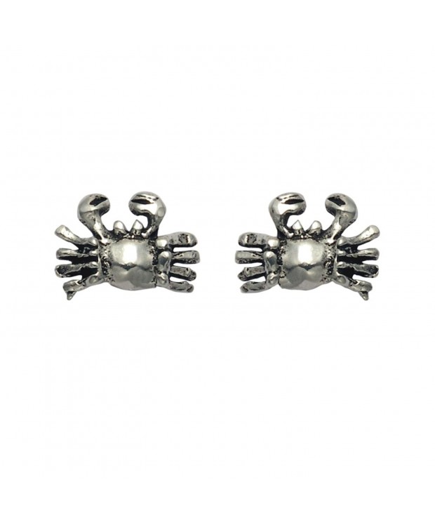 Tiny Sterling Silver Crab Earrings