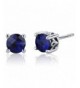 Scroll Created Sapphire Earrings Sterling