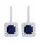 SELOVO Classic Earrings Sapphire Zirconia