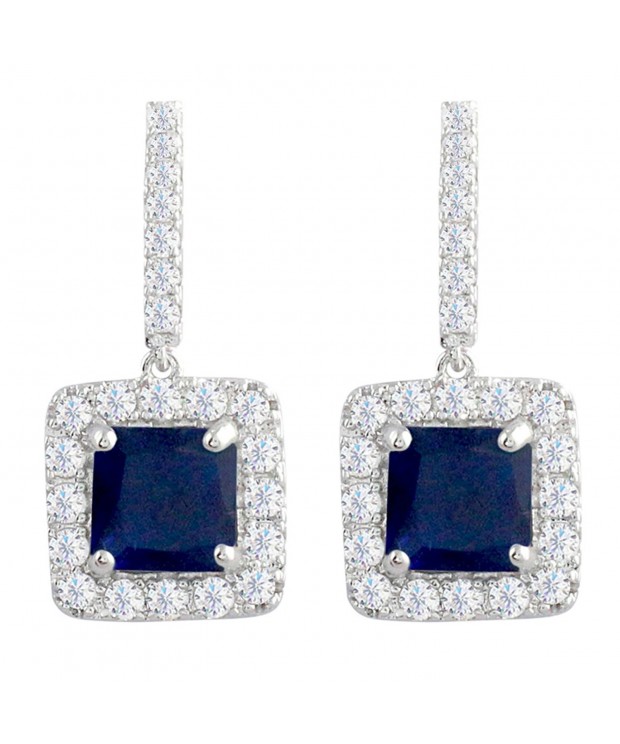 SELOVO Classic Earrings Sapphire Zirconia