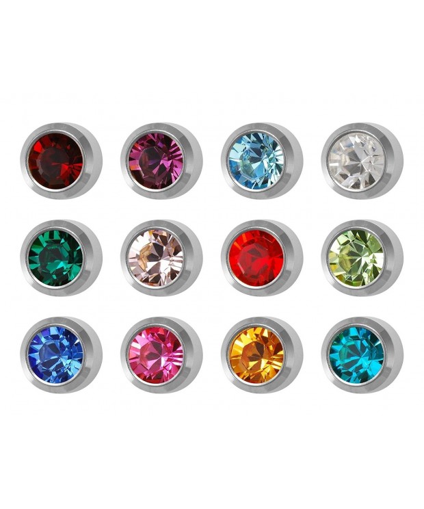 Piercing Birthstones Stainless Earrings Setting