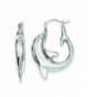 Sterling Silver Rhodium Plated Dolphin Earrings
