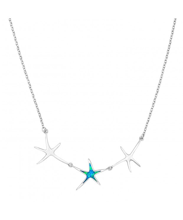 Created Starfish Garland Necklace Sterling