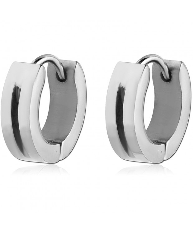 Unique Silver Thick Huggie Earrings