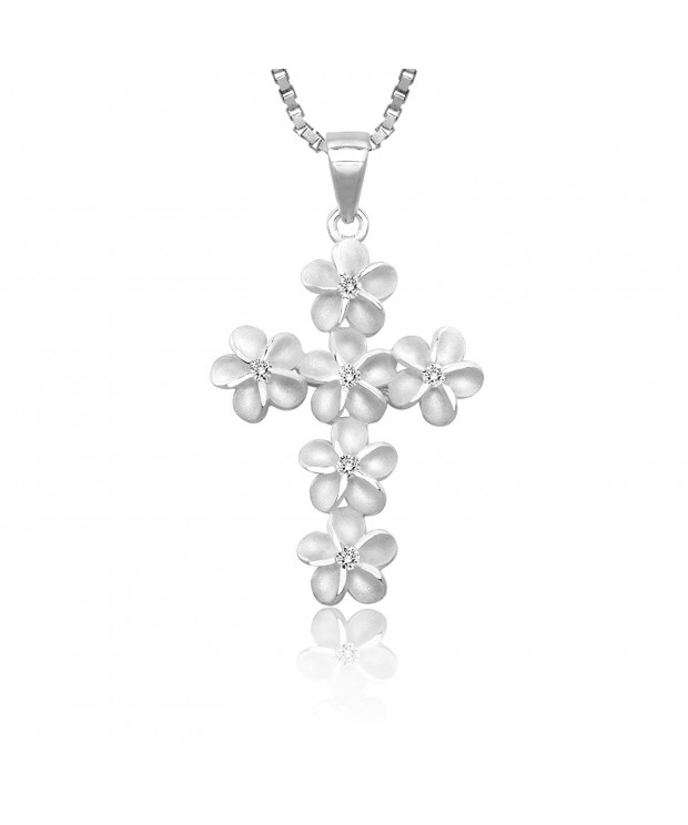 Sterling Silver Plumeria Necklace Pendant