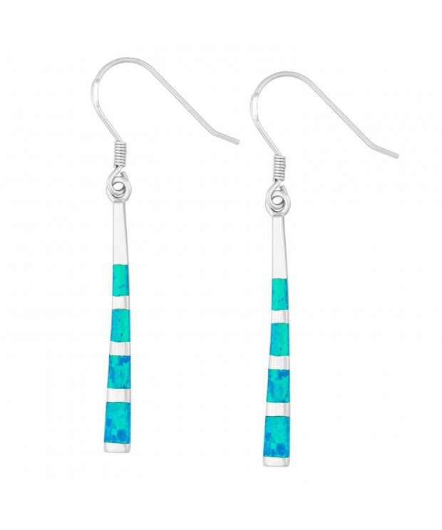 Sterling Silver Created Dangle Earrings