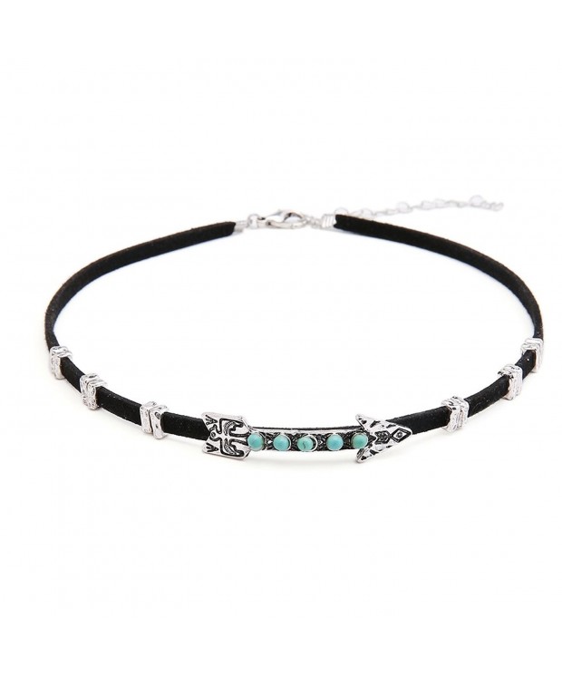 Sujarfla Gothic Choker Necklace Turquoise