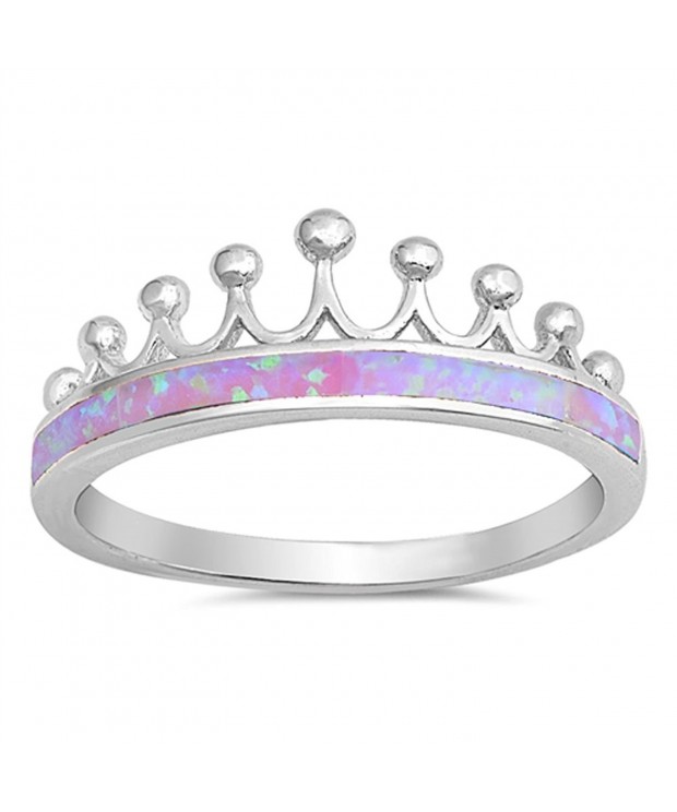 Simulated Crown Princess Sterling Silver