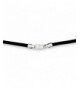 White Black Leather Necklace Inches