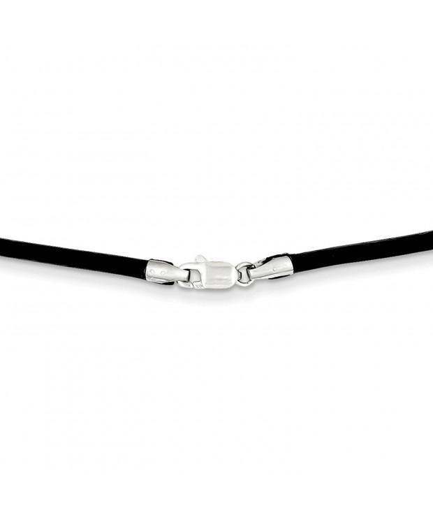 White Black Leather Necklace Inches