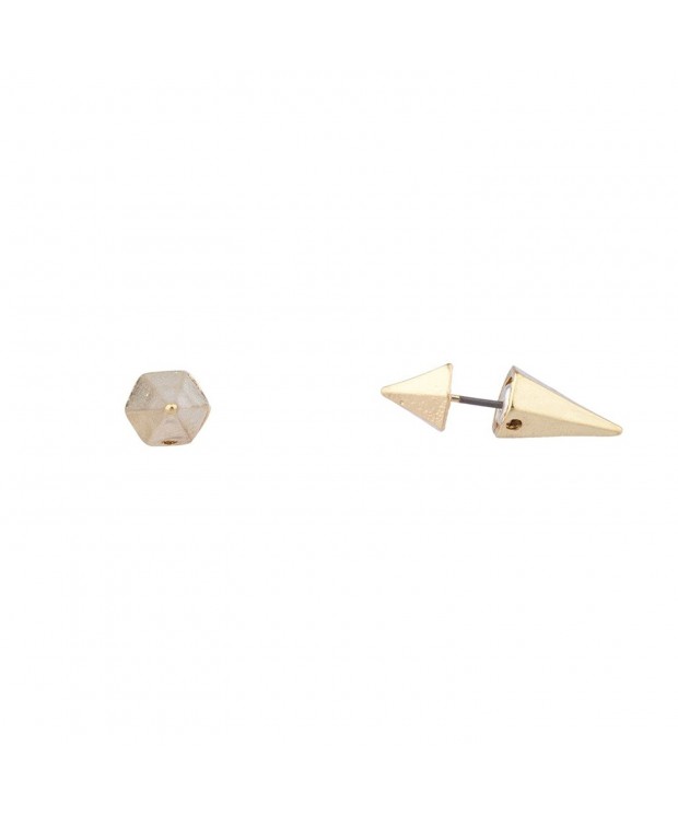 Lux Accessories Spiked Simple Earrings