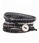 KELITCH Silver Plated Hematite Bracelet Leather
