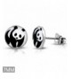 Stainless Steel Panda Small Earrings