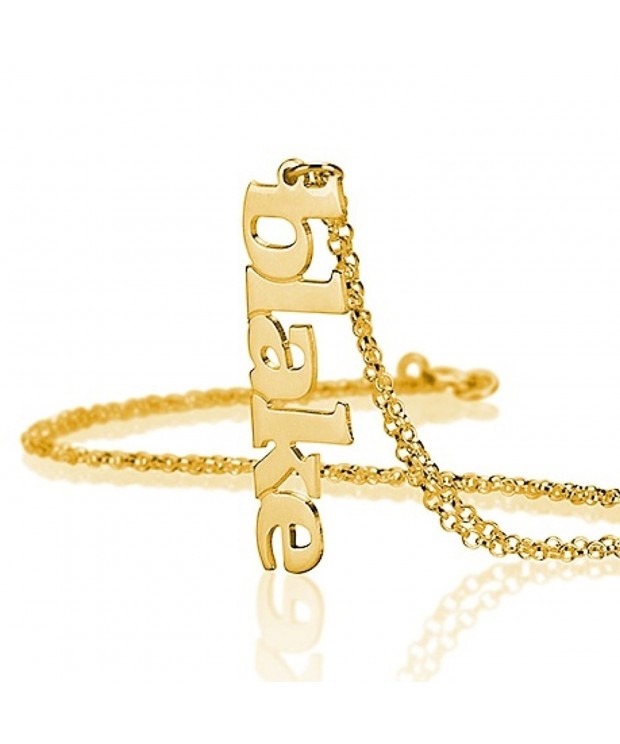 Gold Plated Vertical Necklace Personalized
