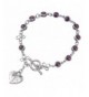 Purple Swarovski Bead Rosary Bracelet