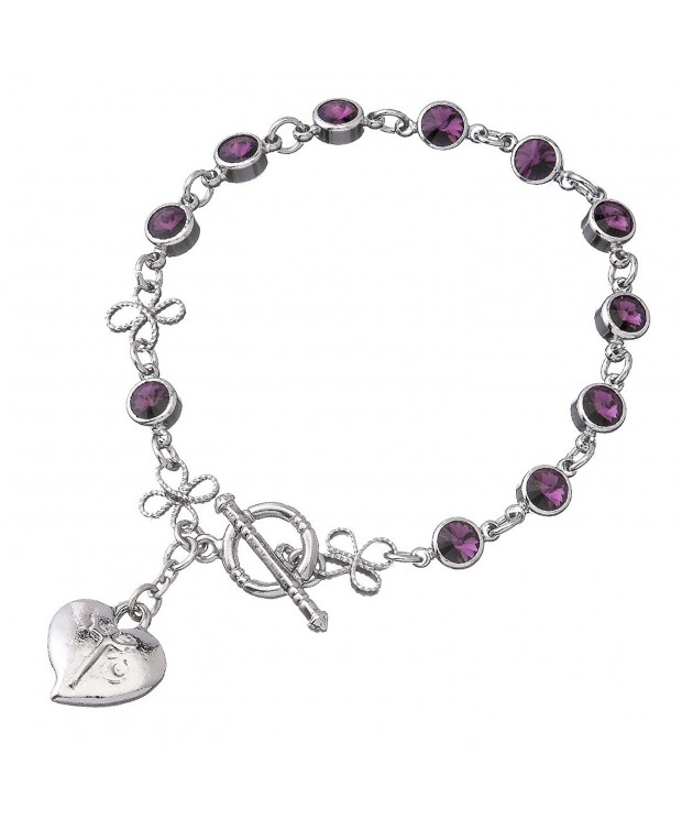 Purple Swarovski Bead Rosary Bracelet