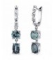 Simulated Alexandrite French Earrings Sterling