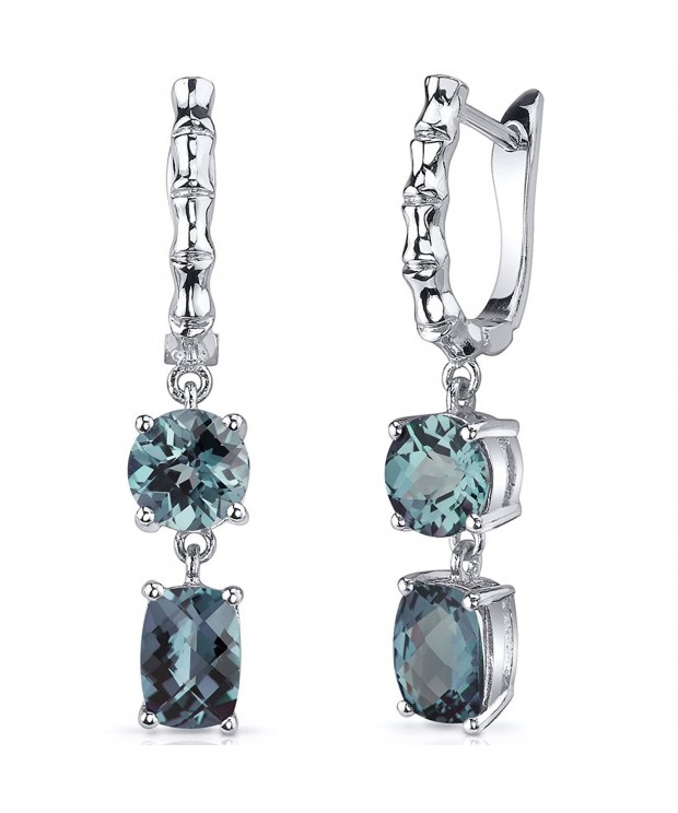 Simulated Alexandrite French Earrings Sterling