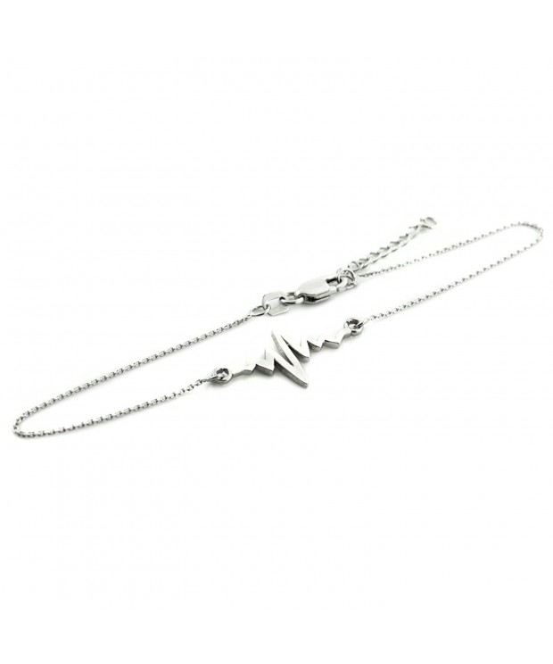 Sterling Silver Heartbeat Bracelet Adjustable