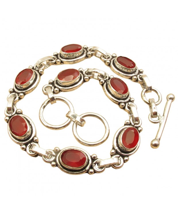 Jewelry Sterling CARNELIAN Bracelet Birthstone