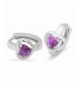 Amethyst Heart Sterling Silver Earrings