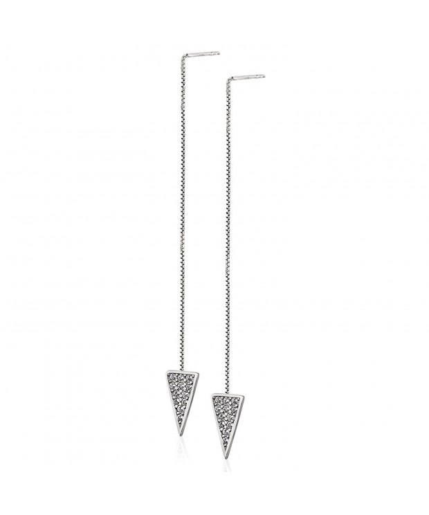 Sterling Zirconia Triangle Threader Earrings