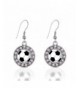Soccer Circle Earrings Crystal Rhinestones