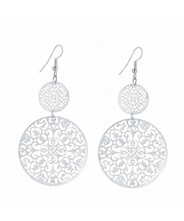 Dangle Circle Drop Hook Earrings