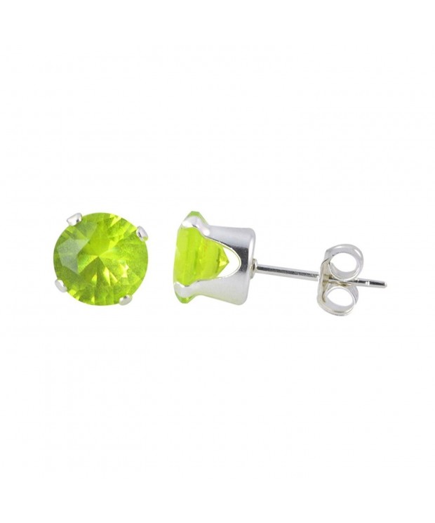 Earring Simulated Peridot Sterling Silver