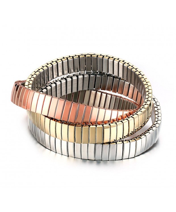 Stainless Interlocked Trinity Stretch Bracelet