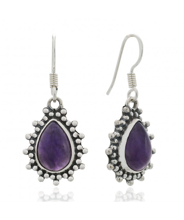 Sterling Amethyst Gemstone Vintage Earrings