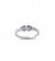 Simulated Amethyst Polished Sterling Silver