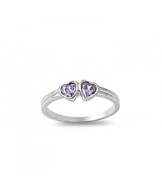 Simulated Amethyst Polished Sterling Silver