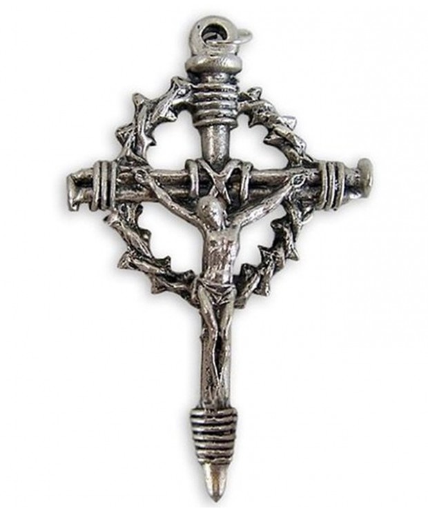 Silver Toned Crown Thorns Crucifix