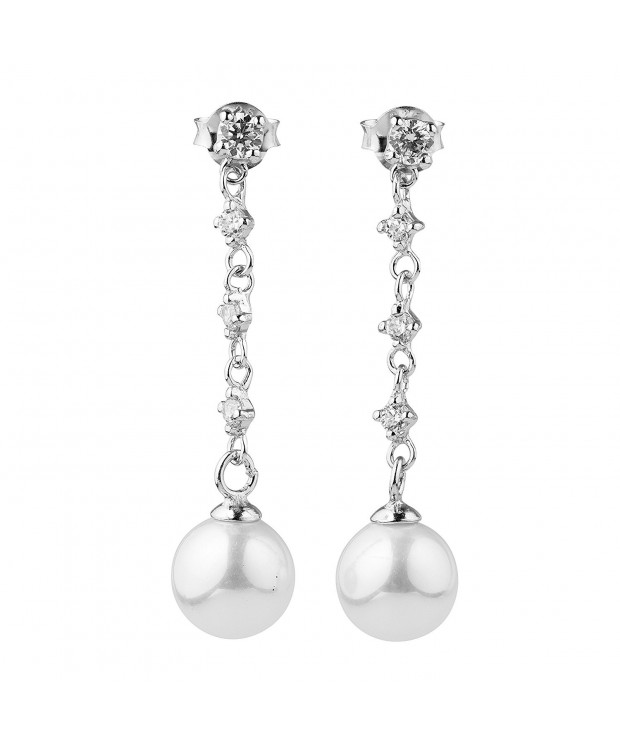 Sterling Silver Zirconia Simulated Earrings