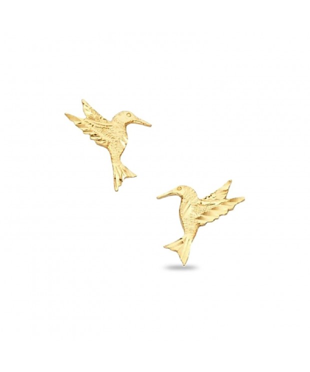 Hummingbird Earrings Yellow Diamond Polished