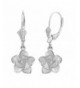 Sterling Silver Flower Leverback Earrings