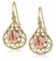 1928 Jewelry Gold Tone Porcelain Earrings