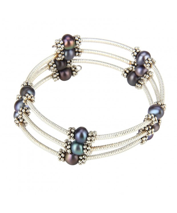 Silver Plated Cultured Adjustable Bracelet