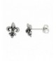 Sterling Silver Fleur Stud Earrings
