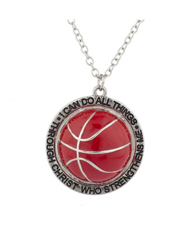 Lux Accessories Religious Basketball Necklace
