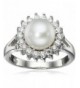 Bella Pearl Halo Ring Size