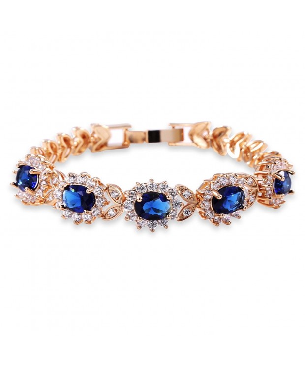 GULICX Womens Zirconia Bracelet Sapphire