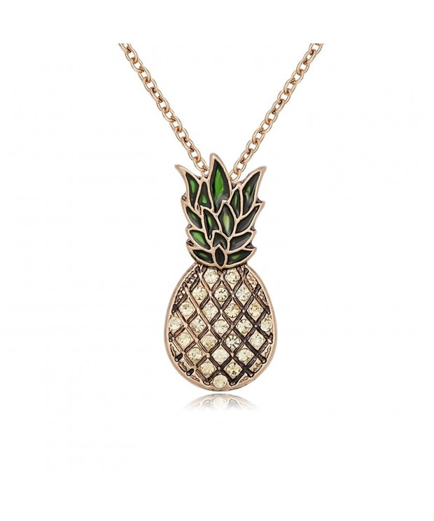 PANGRUI Rhinestone Pineapple Necklace Exquisite