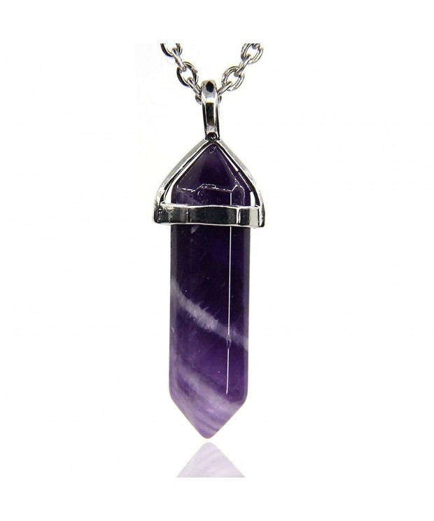 African Amethyst Gemstone Hexagonal Necklace